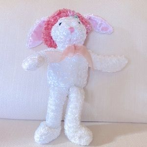 Dan Dee Easter Bunny Rabbit Plush 13" White Spring Bonnet Hat Stuffed Animal Toy